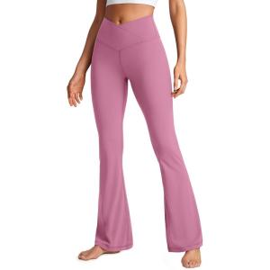 imageCRZ YOGA Butterluxe Crossover Flare Leggings for Women 29  31  33quot  High Waist V Cross Bootcut Bell Bottoms Yoga PantsVelvet Dust