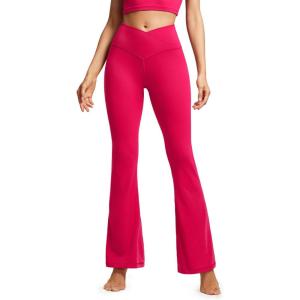 imageCRZ YOGA Butterluxe Crossover Flare Leggings for Women 29  31  33quot  High Waist V Cross Bootcut Bell Bottoms Yoga PantsViva Magenta