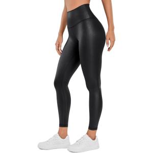 imageCRZ YOGA Butterluxe Matte Faux Leather Leggings for Women 25quot  High Waisted Stretch Ankle Leather Pants Pleather TightsFaux Leather Black