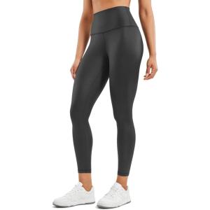 imageCRZ YOGA Butterluxe Matte Faux Leather Leggings for Women 25quot  High Waisted Stretch Ankle Leather Pants Pleather TightsFaux Leather Black Foil