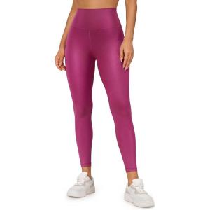 imageCRZ YOGA Butterluxe Matte Faux Leather Leggings for Women 25quot  High Waisted Stretch Ankle Leather Pants Pleather TightsFaux Leather Magenta Purple