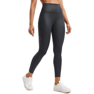 imageCRZ YOGA Butterluxe Matte Faux Leather Leggings for Women 25quot  High Waisted Stretch Ankle Leather Pants Pleather TightsFaux Leather Mysterious Grey Foil