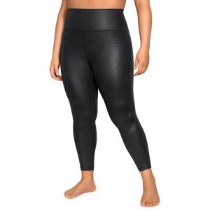imageCRZ YOGA Butterluxe Plus Size Leggings for Women 25 Inches  High Waisted Buttery Soft Spandex Workout Casual Pants 3X 4XFaux Leather Black