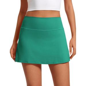 imageCRZ YOGA Butterluxe Skirts for Women High Waisted A Line Tennis Golf Athletic Casual Skorts with PocketsCascadia Green