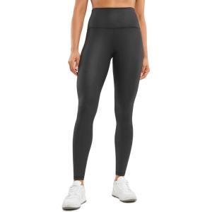 imageCRZ YOGA Butterluxe Womens Matte Faux Leather Leggings 28quot  High Waisted Stretch Ankle Leather Pants Pleather TightsBlack Foil Pattern