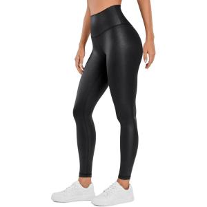imageCRZ YOGA Butterluxe Womens Matte Faux Leather Leggings 28quot  High Waisted Stretch Ankle Leather Pants Pleather TightsFaux Leather Black