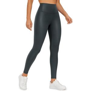 imageCRZ YOGA Butterluxe Womens Matte Faux Leather Leggings 28quot  High Waisted Stretch Ankle Leather Pants Pleather TightsMelanite Classic