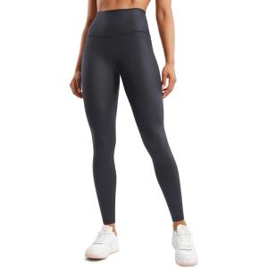 imageCRZ YOGA Butterluxe Womens Matte Faux Leather Leggings 28quot  High Waisted Stretch Ankle Leather Pants Pleather TightsMysterious Grey Foil Pattern