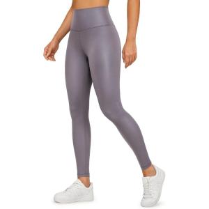 imageCRZ YOGA Butterluxe Womens Matte Faux Leather Leggings 28quot  High Waisted Stretch Ankle Leather Pants Pleather TightsTornado Grey Classic Pattern