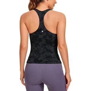 imageCRZ YOGA Butterluxe Workout Tank Tops for Women Built in Bras Padded  Racerback Athletic Spandex Yoga CamisoleTie Dye Smoke Ink