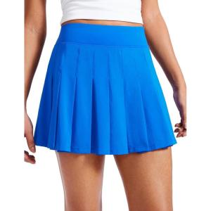 imageCRZ YOGA Cute Pleated Skirts for Women High Waisted Tennis Golf Skorts with Pockets Casual Athletic Workout SkaterSparkle Blue