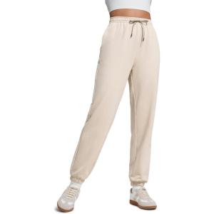 imageCRZ YOGA Fleece Sweatpants Women Cotton Joggers High Waisted Lounge Casual Travel Elastic Bottom Pants with PocketsMojave Tan
