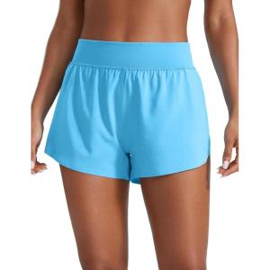 imageCRZ YOGA High Waisted Dolphin Athletic Running Shorts for Women 3quot High Split Comfy Mesh Liner for Gym Workout TrackKayak Blue