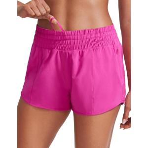 imageCRZ YOGA High Waisted Running Shorts for Women 25quot  Mesh Liner Quick Dry for Sport Athletic Workout with Zipper PocketHibiscus Purple