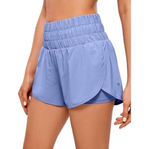 imageCRZ YOGA High Waisted Running Shorts for Women 3quot  Split Breathable for Athletic Tennis Gym Workout with PocketsPeriwinkle Purple