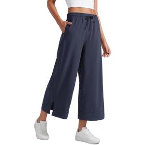 imageCRZ YOGA Lightweight Wide Leg Cropped Pants for Women 25quot High Waisted Loose Casual Lounge Travel Work Sweatpants SummerNavy