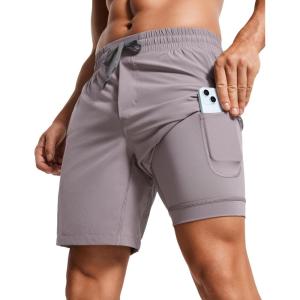 imageCRZ YOGA Mens 2 in 1 Running Shorts with Liner  7 Quick Dry for Workout Sports Athletic with PocketsLunar Rock