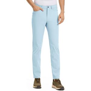 imageCRZ YOGA Mens All Day Comfy Golf Pants with 5Pocket 28quot30quot32quot34quot Quick Dry Lightweight Casual Work Stretch TrousersChambray Blue