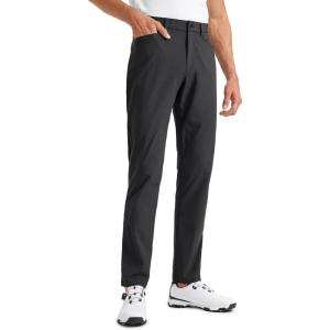 imageCRZ YOGA Mens All Day Comfy Golf Pants with 5Pocket 28quot30quot32quot34quot Quick Dry Lightweight Casual Work Stretch TrousersInk Gray