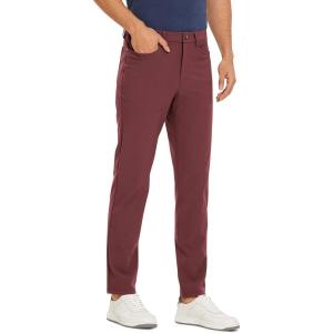 imageCRZ YOGA Mens All Day Comfy Golf Pants with 5Pocket 28quot30quot32quot34quot Quick Dry Lightweight Casual Work Stretch TrousersSaddle Brown