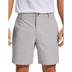 imageCRZ YOGA Mens All Day Comfy Golf Shorts  7quot9quot Stretch Lightweight Flat Front for Casual Work with PocketsGull Gray