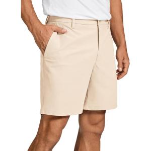 imageCRZ YOGA Mens All Day Comfy Golf Shorts  7quot9quot Stretch Lightweight Flat Front for Casual Work with PocketsRaw Linen
