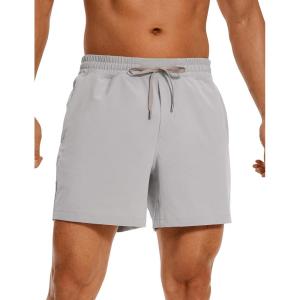 imageCRZ YOGA Mens Linerless Workout Shorts  5 Lightweight Quick Dry for Running Sports Athletic Gym with PocketsDark Chrome