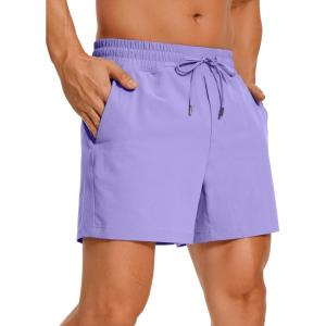 imageCRZ YOGA Mens Linerless Workout Shorts  5 Lightweight Quick Dry for Running Sports Athletic Gym with PocketsDark Lavender Purple