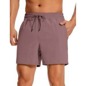 imageCRZ YOGA Mens Linerless Workout Shorts  5 Lightweight Quick Dry for Running Sports Athletic Gym with PocketsMauve