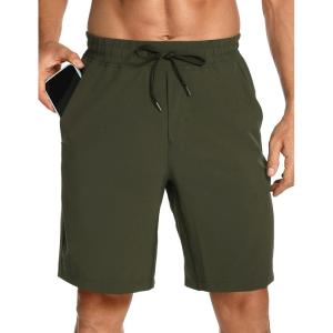 imageCRZ YOGA Mens Linerless Workout Shorts  7 Quick Dry for Running Sports Athletic Gym with PocketsDark Olive