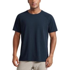 imageCRZ YOGA Mens Short Sleeve Mesh Workout Shirts Lightweight Breathable Running Athletic Training TShirt TopsTrue Navy