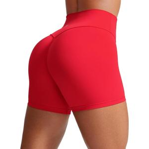 imageCRZ YOGA Secretsculpt Womens Butterlift High Waist Scrunch Butt Biker Shorts 4 Inches  No Front Seam Workout Gym BootyAurora Red