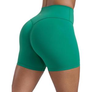 imageCRZ YOGA Secretsculpt Womens Butterlift High Waist Scrunch Butt Biker Shorts 4 Inches  No Front Seam Workout Gym BootyCascadia Green