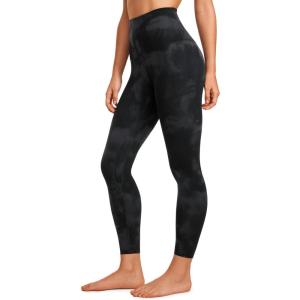 imageCRZ YOGA Super High Waisted Butterluxe Yoga Pants 25 Inches  Buttery Soft Workout Leggings for Women Over BellyBlack Tie Dye Flowers