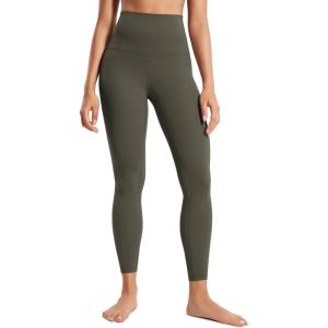 imageCRZ YOGA Super High Waisted Butterluxe Yoga Pants 25 Inches  Buttery Soft Workout Leggings for Women Over BellyLight Army Green