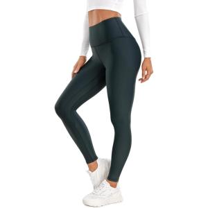 imageCRZ YOGA Thermal Fleece Lined Leggings Women 25  High Waisted Winter Workout Hiking Pants with Pockets Warm Running TightsMelanite