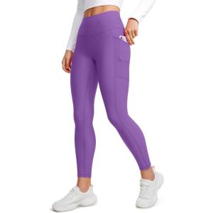 imageCRZ YOGA Thermal Fleece Lined Leggings Women 25  High Waisted Winter Workout Hiking Pants with Pockets Warm Running TightsRoyal Lilac
