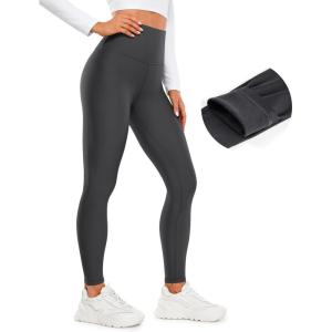 imageCRZ YOGA Thermal Fleece Lined Leggings Women 28  Winter Warm Workout Hiking Pants High Waisted Yoga Tights Full LengthMysterious Grey