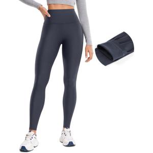 imageCRZ YOGA Thermal Fleece Lined Leggings Women 28  Winter Warm Workout Hiking Pants High Waisted Yoga Tights Full LengthNavy