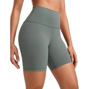 imageCRZ YOGA Womens ButterLuxe Biker Shorts 6 Inches  High Waisted Workout Running Volleyball Spandex YogaGrey Sage