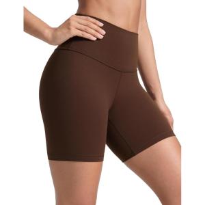 imageCRZ YOGA Womens ButterLuxe Biker Shorts 6 Inches  High Waisted Workout Running Volleyball Spandex YogaLava Brown