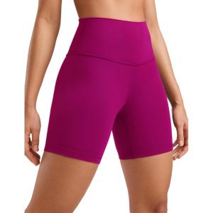 imageCRZ YOGA Womens ButterLuxe Biker Shorts 6 Inches  High Waisted Workout Running Volleyball Spandex YogaMagenta Purple