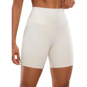 imageCRZ YOGA Womens ButterLuxe Biker Shorts 6 Inches  High Waisted Workout Running Volleyball Spandex YogaMilky White Bone