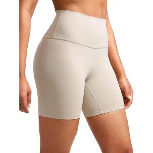 imageCRZ YOGA Womens ButterLuxe Biker Shorts 6 Inches  High Waisted Workout Running Volleyball Spandex YogaMojave Tan