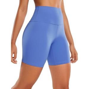 imageCRZ YOGA Womens ButterLuxe Biker Shorts 6 Inches  High Waisted Workout Running Volleyball Spandex YogaWild Indigo