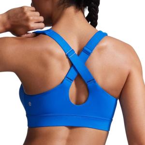 imageCRZ YOGA Womens Butterbreeze Criss Cross Back Sports Bra  V Neck Adjustable Straps Padded Wireless Workout Training Crop TopSparkle Blue