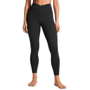 imageCRZ YOGA Womens Butterluxe Cross Waist Workout Leggings 25 Inches  V Crossover High Waisted Gym YogaBlack