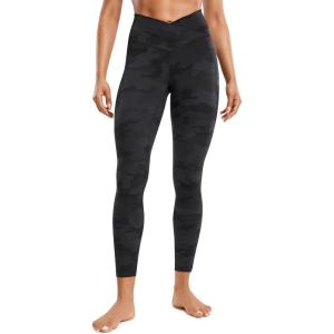 imageCRZ YOGA Womens Butterluxe Cross Waist Workout Leggings 25 Inches  V Crossover High Waisted Gym YogaDark Grey Camouflage 2