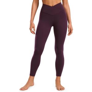 imageCRZ YOGA Womens Butterluxe Cross Waist Workout Leggings 25 Inches  V Crossover High Waisted Gym YogaDeep Purple