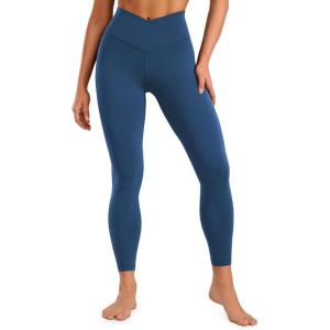imageCRZ YOGA Womens Butterluxe Cross Waist Workout Leggings 25 Inches  V Crossover High Waisted Gym YogaFrench Navy